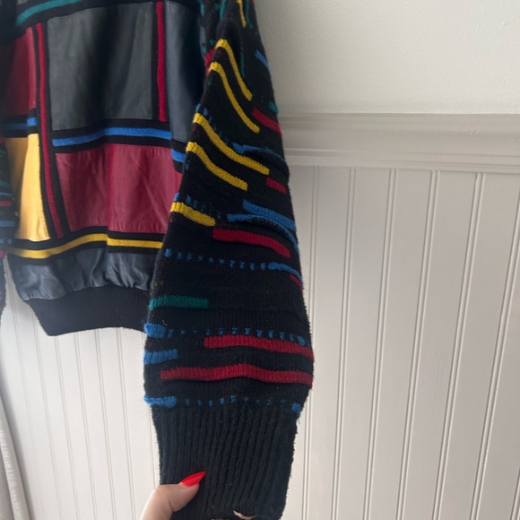 Vintage 90s Saxony Hip Hop Multicolor Crewneck Sweater No SIZE Tag - Picture 7 of 14